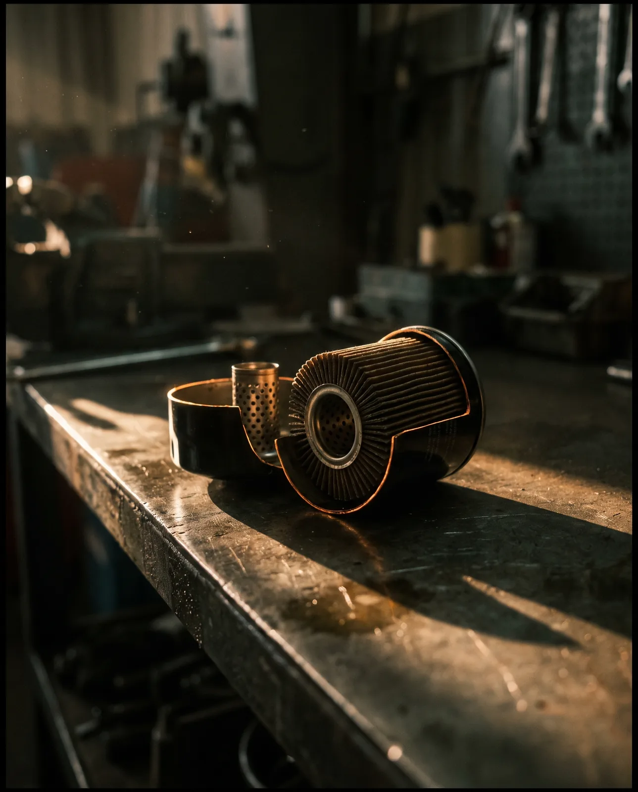 Inside an oil filter