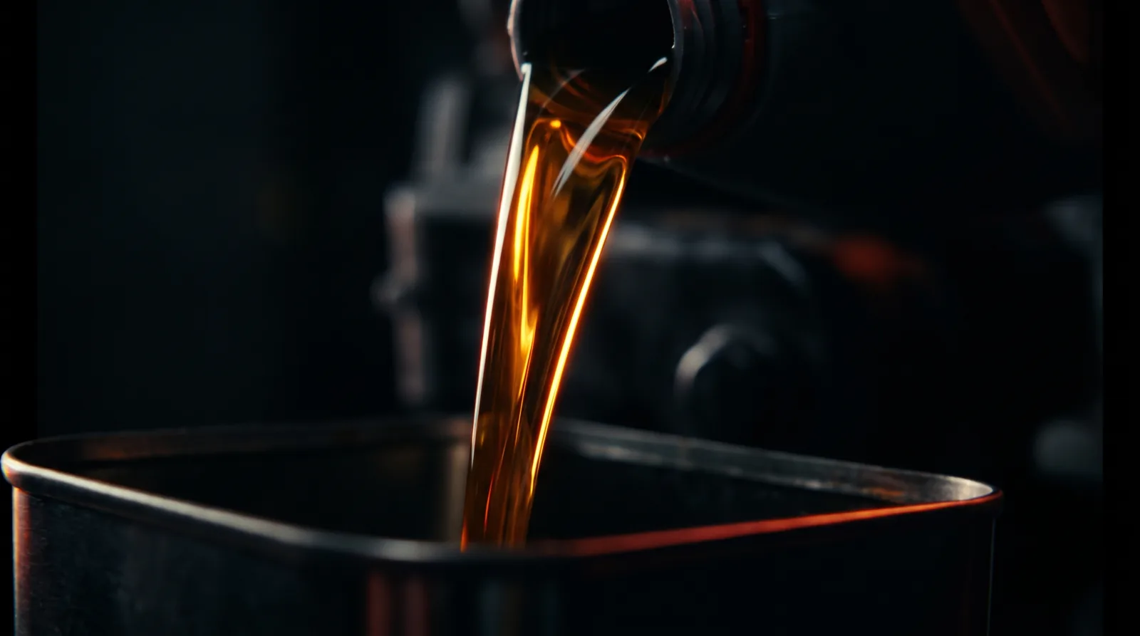 Fresh oil pouring